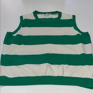 Biden striped cotton good earth sweater vest XL